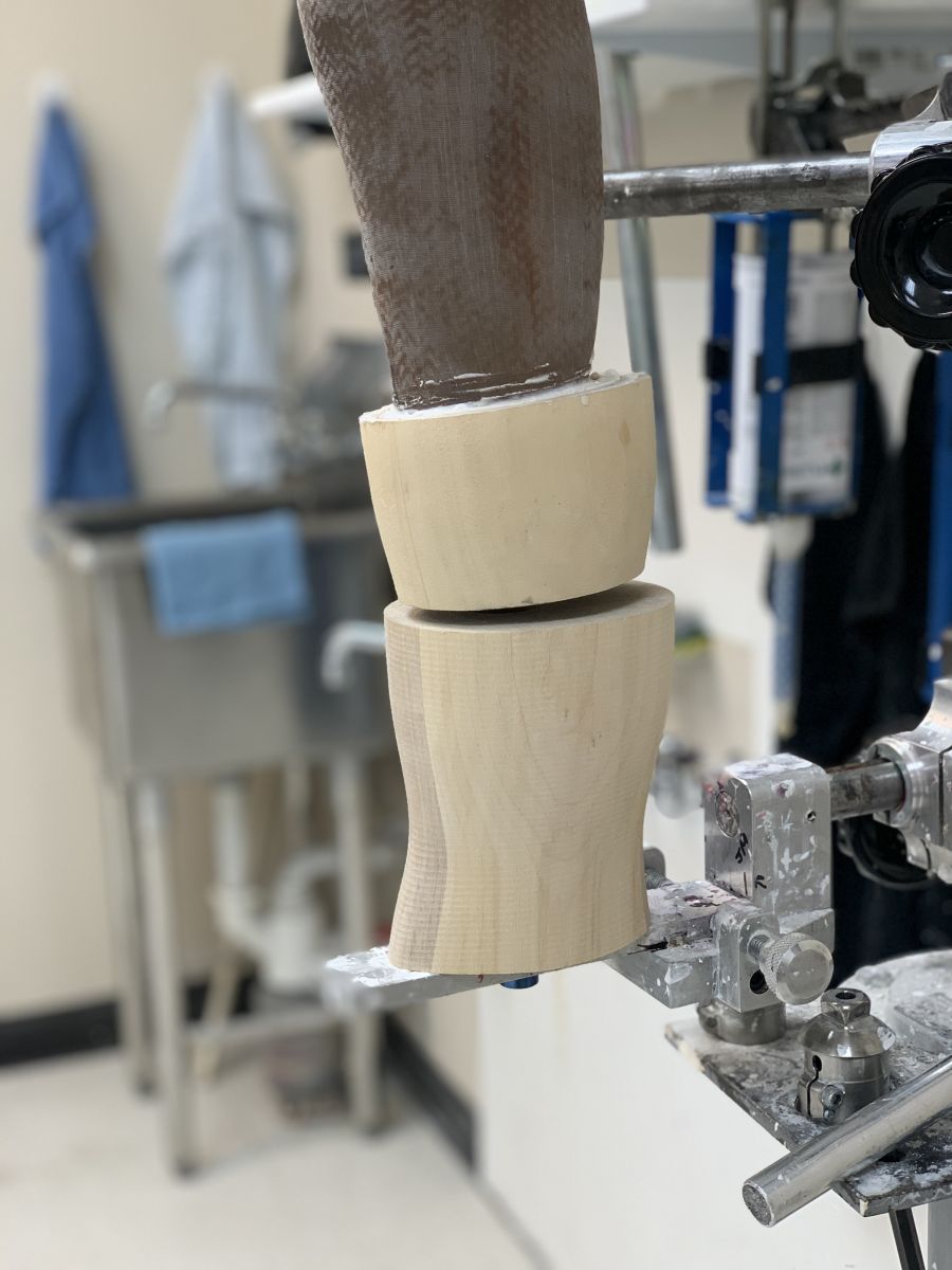 prosthetic being made by holmes prosthetic center